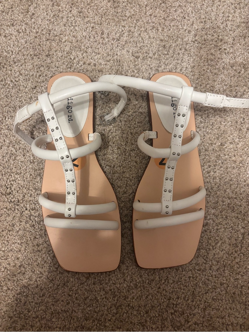 Indigo rd. White Strappy Studded Sandals